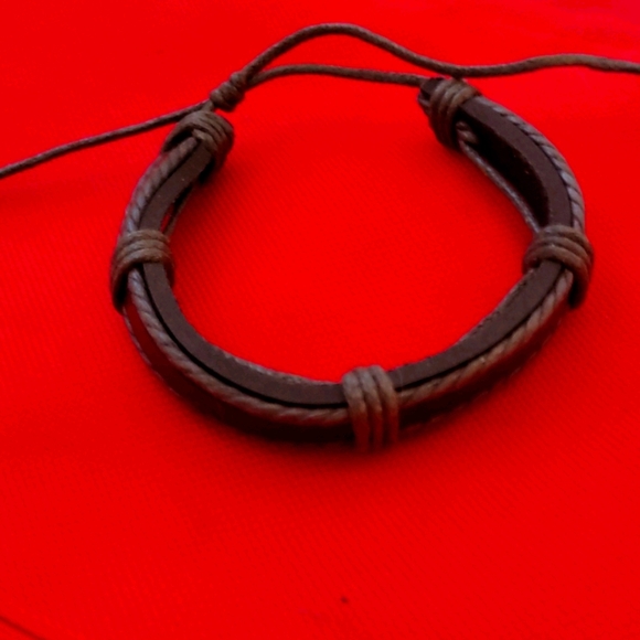 Genuine Leather Bracelet # 3 Handmade! - Picture 3 of 7